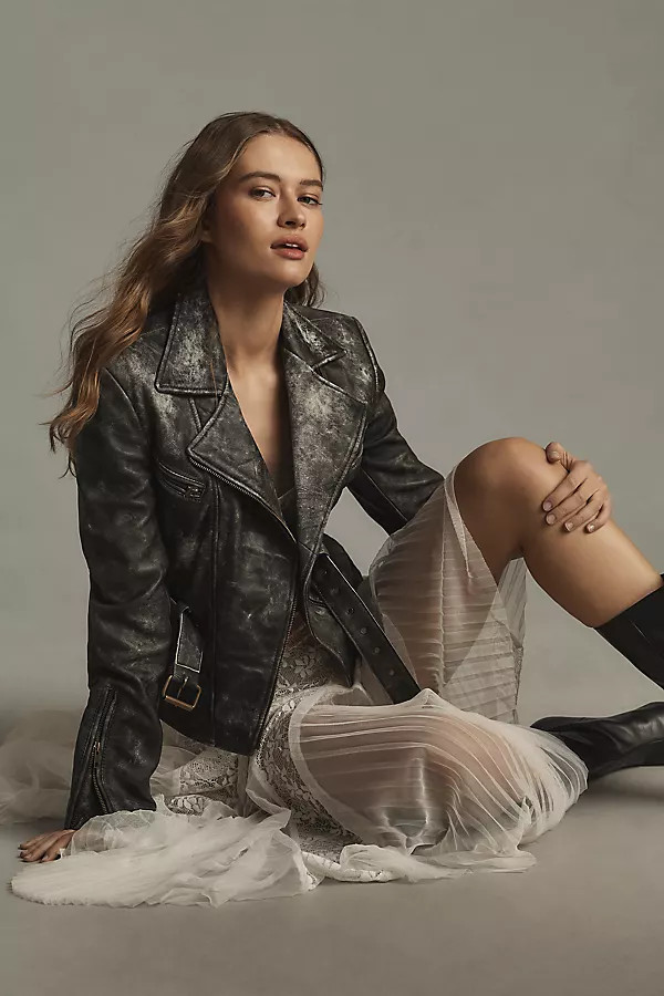 90s Leather Moto Jacket | Anthropologie (US)