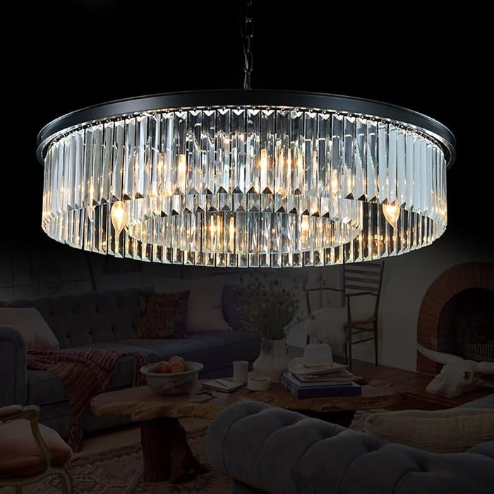 Crystal Chandeliers Modern Contemporary Ceiling Lights Fixtures Pendant Lighting for Dining Room ... | Amazon (US)
