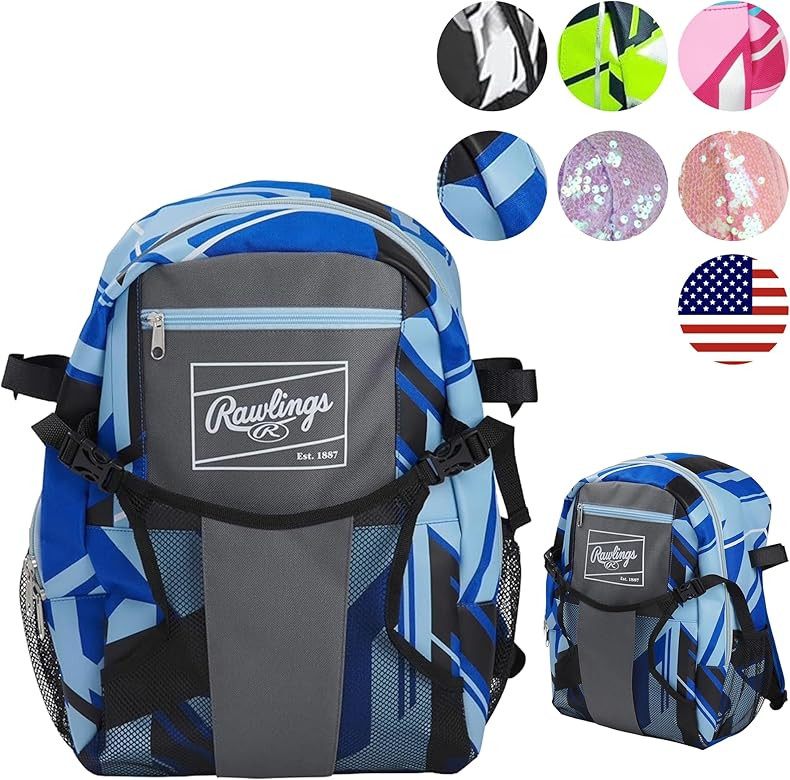 Rawlings | REMIX T-Ball & Youth Backpack Equipment Bag | Baseball/Softball | Multiple Colors | Amazon (US)