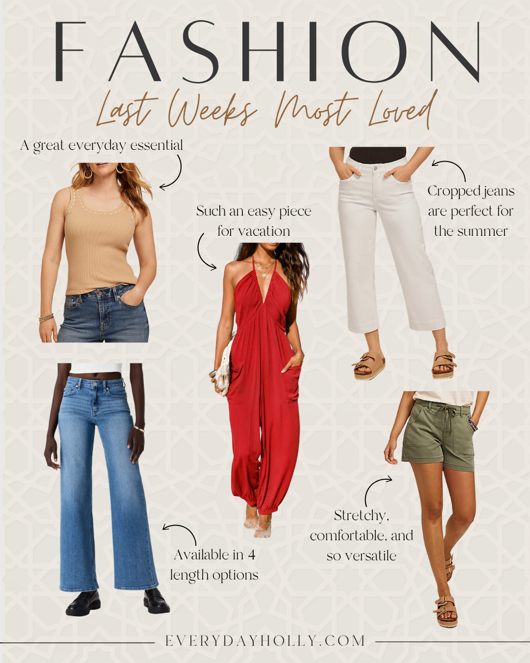 last week’s most loved fashion finds are all about easy, wearable pieces you can mix and match all summer long. from wide leg jeans with multiple length options to cropped denim, comfy shorts, and an effortless vacation jumpsuit, these are the staples that keep outfits simple but elevated.

summer outfits, casual fashion finds, wide leg jeans outfit, cropped jeans summer, vacation outfit ideas, comfortable shorts outfit, everyday basics, capsule wardrobe pieces, affordable fashion finds, versatile outfits 

 #LTKSeasonal #LTKSwim #LTKTravel