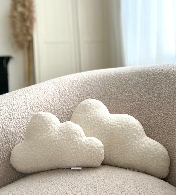 Cloud cushion teddy fabric soft fabric kids room decor baby nursery decoration cream nursery deco... | Etsy (US)