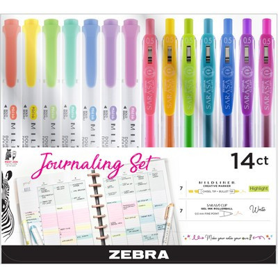 Zebra 14ct Highlighters Journaling Set Gifting: Multicolored Mildliner Markers for Art & Stationery, 0.4mm Point, Ages 13+ | Target
