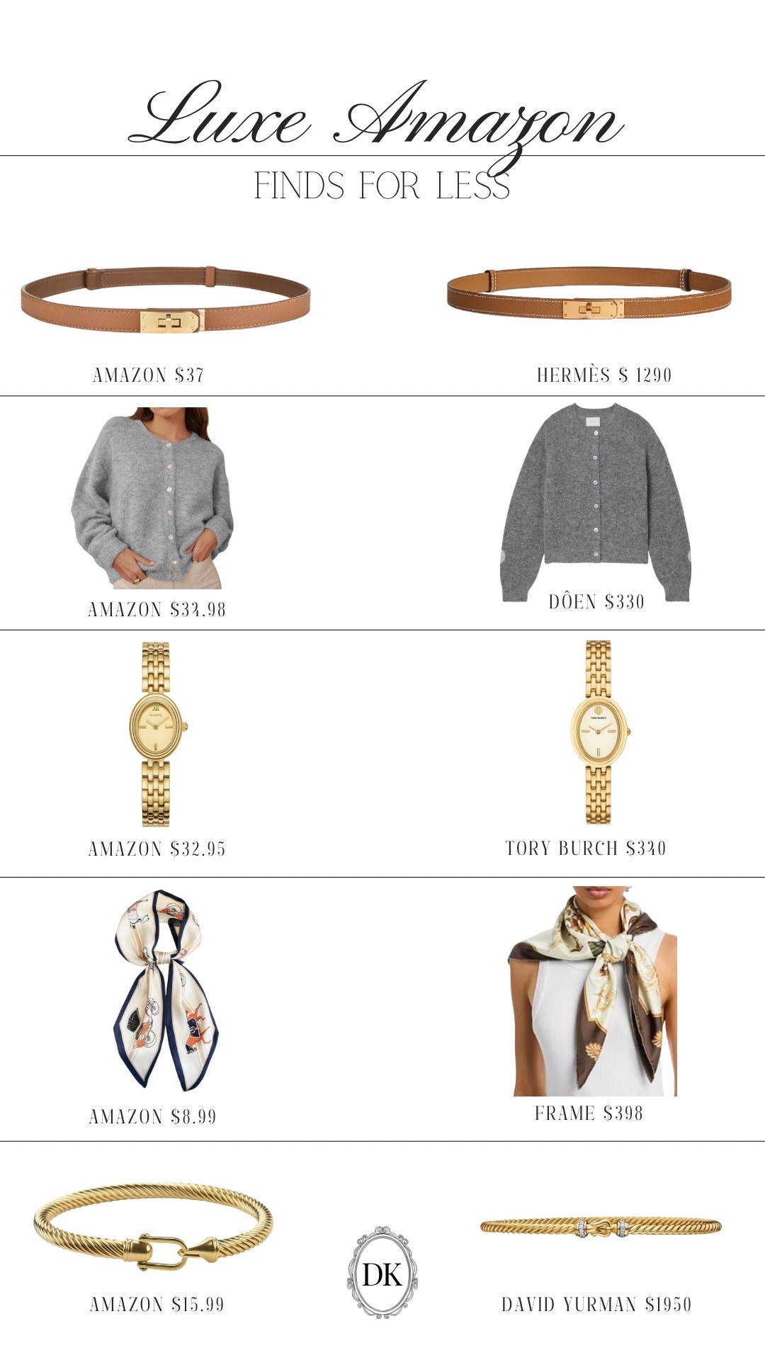 Luxe finds for less on Amazon! So chic and affordable 🤎🔗 #amazon #luxefinds #amazonfinds

#LTKSaleAlert