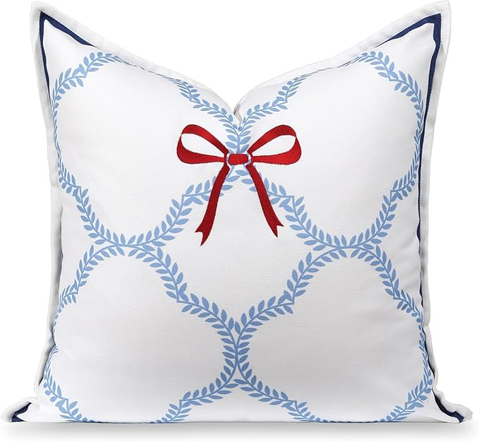 Hofdeco Premium Coastal Hampton Patio Indoor Outdoor Throw Pillow Cover Only, 20"x20" Water Repel... | Amazon (US)