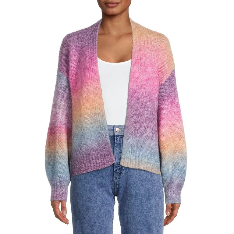 Debut Women's Rainbow Marled Cardigan Sweater | Walmart (US)