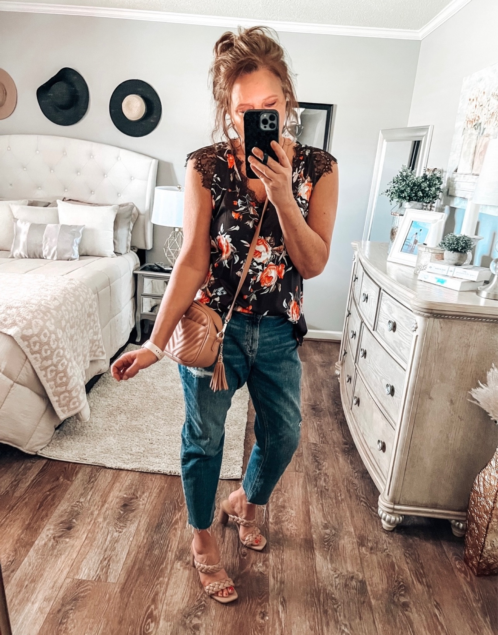 One of my favorite tops from Amazon. Comes in more colors, wearing my regular size. 

Girlfriend jeans, tops, blouse, jeans, braided heels, crossbody, spring outfit, amazon outfits, amazon finds, casual date night

#LTKunder50 #LTKsalealert #LTKshoecrush