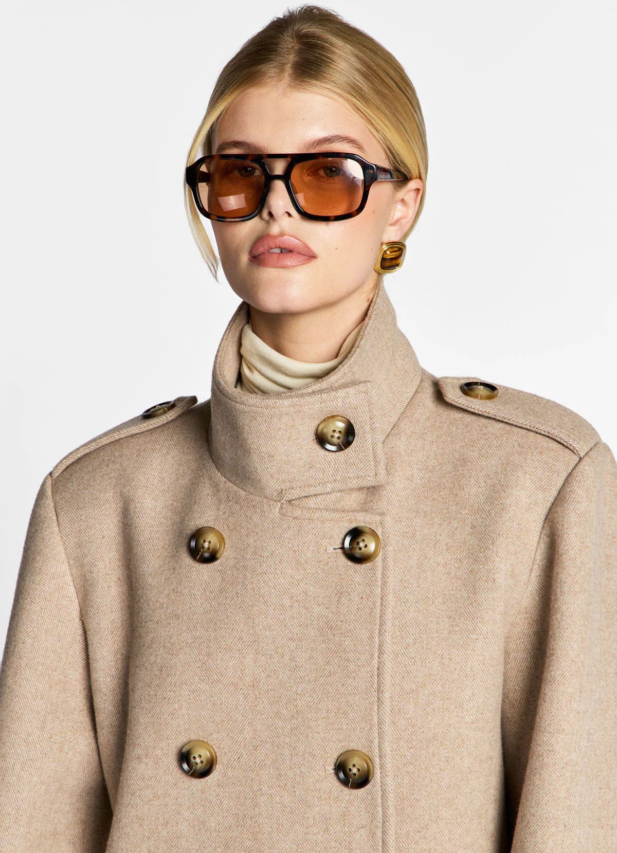 Mocha Wool Military Coat | DE SAVARY LONDON