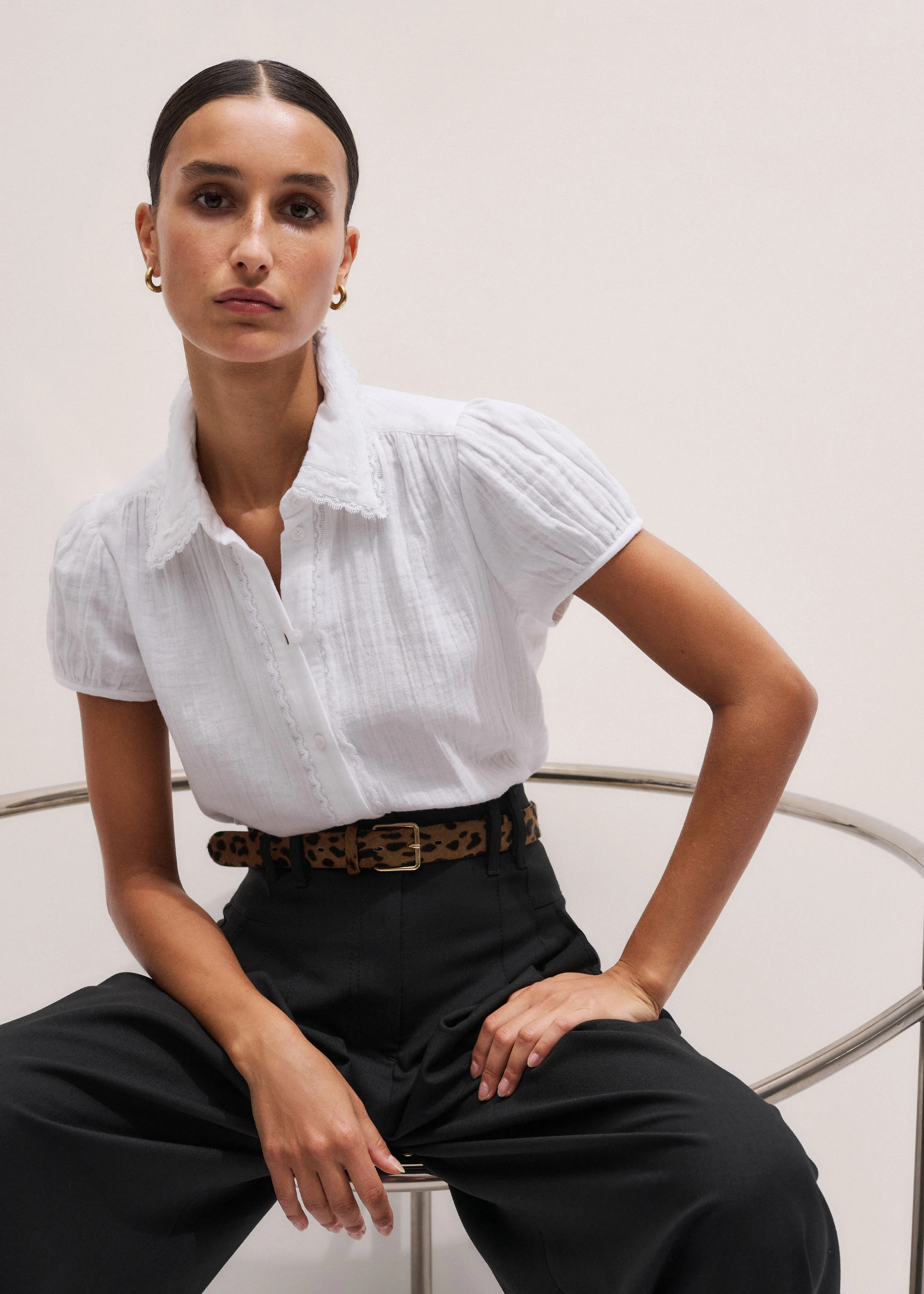 Summer Trim Blouse Cotton Cheesecloth | ME+EM US