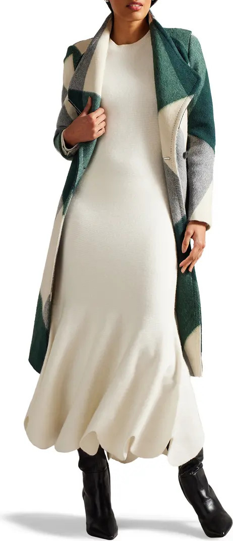 Roseti Colorblock Wool Blend Wrap Coat | Nordstrom