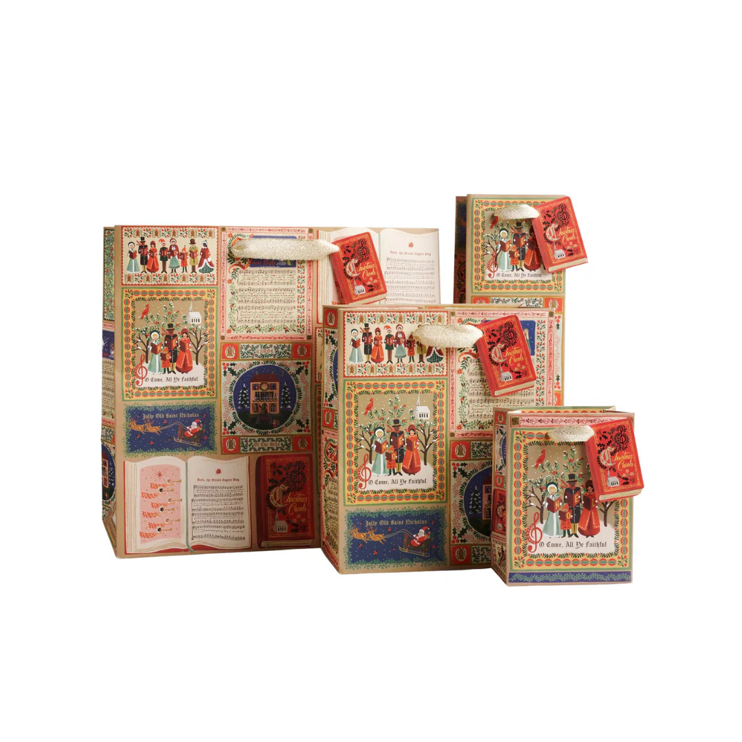 Christmas Carolers Gift Bag | Pink Antlers