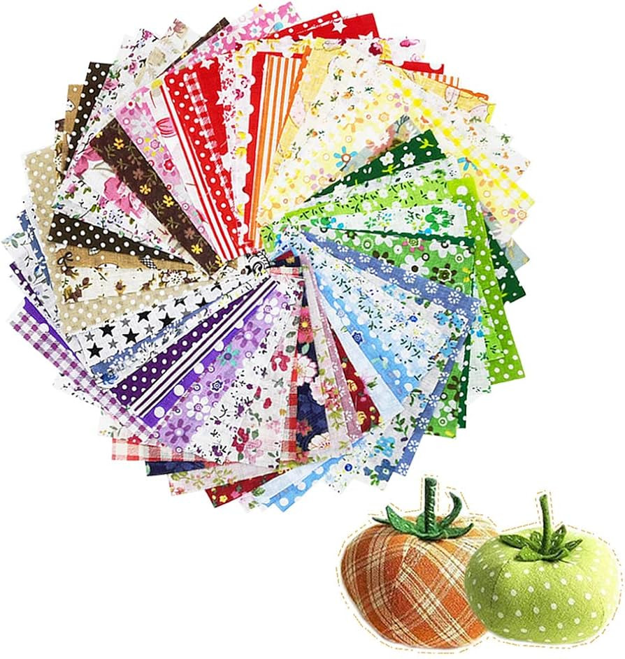 60 Pcs 4" x 4"(10cm x 10cm) Assorted Craft Fabric Bundle Squares Patchwork Fabric Sets for DIY Se... | Amazon (US)