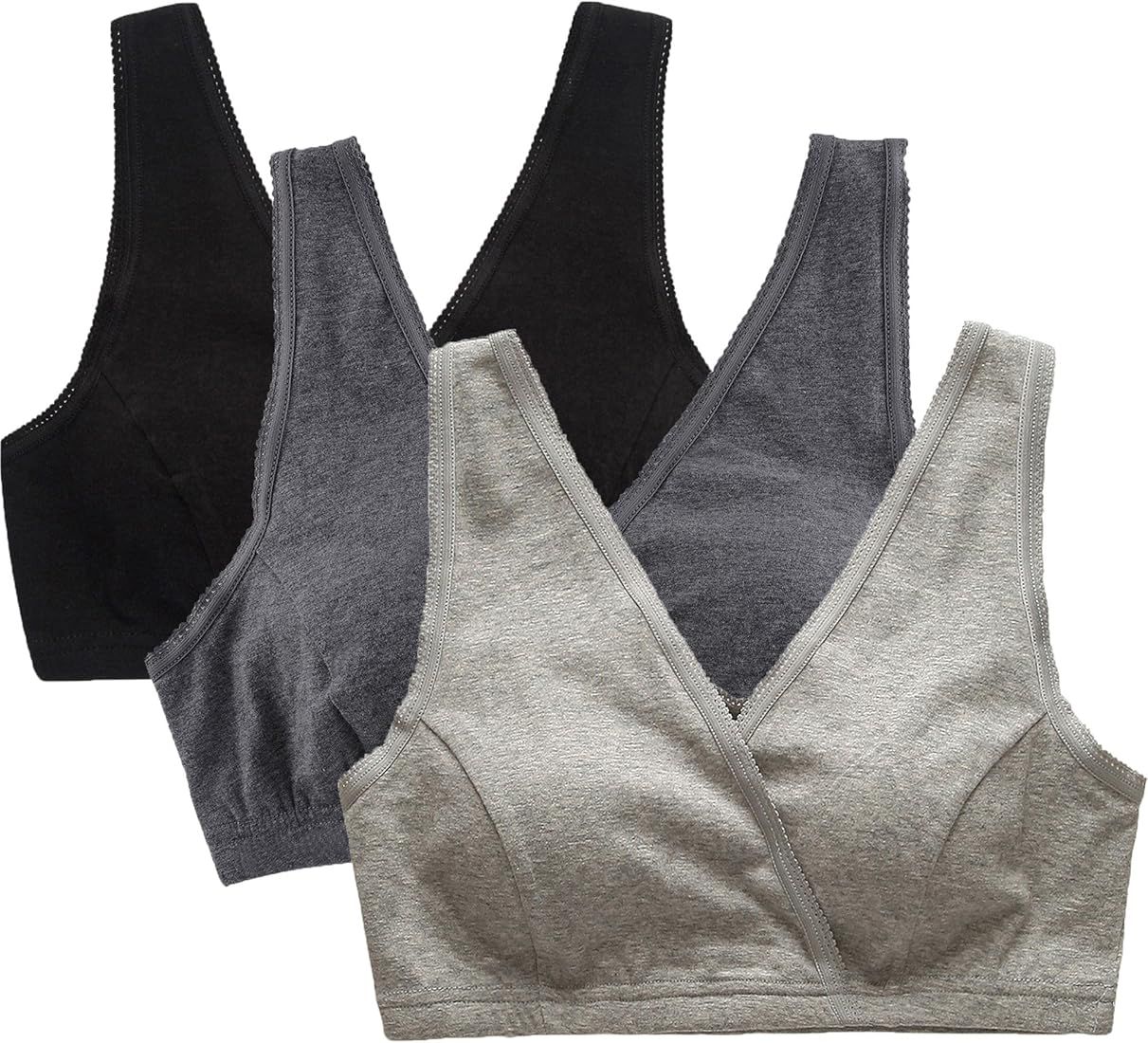 CAKYE 3 Pack Maternity Nursing Sleep Bra Breastfeeding Cotton Bralette | Amazon (US)