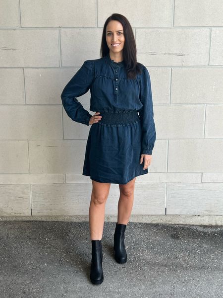 Rails dresses are my favourite dresses!  This denim one (I am wearing size medium) always receives compliments.  I’ve linked the exact dress in the currently available denim shade as well as the exact super cute boots that I’m wearing .

#LTKshoecrush #LTKFind #LTKsalealert