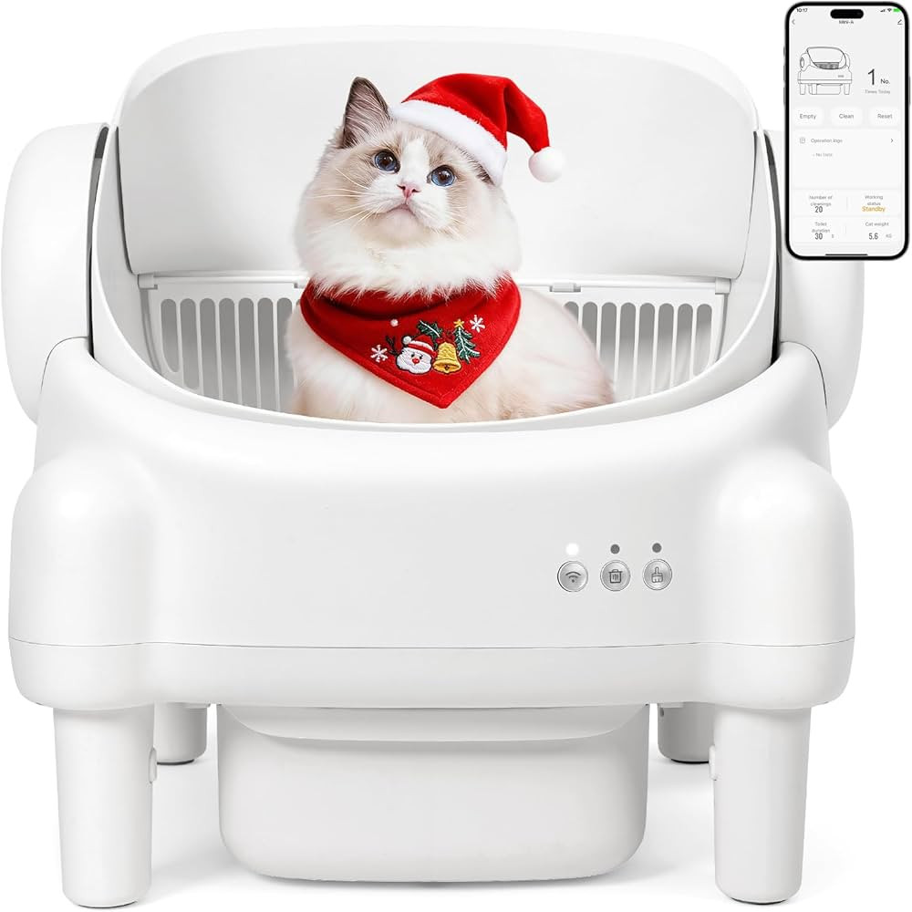 Self Cleaning Litter Box,Open Top Automatic Litter Box with App Control for Multiple Cats, Safety... | Amazon (US)