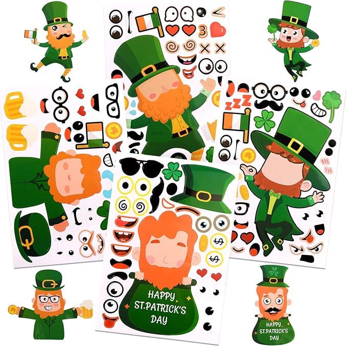 XIMISHOP 24 PCS Make A St Patrick's Fairy diy Stickers, Make Your Own St. Patrick’s Day Leprech... | Amazon (US)