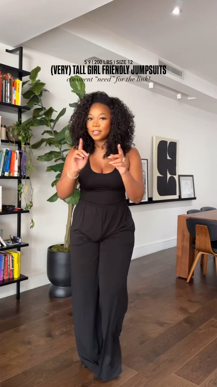 I am 5’9 200 lbs with a 35 inseam wearing a medium in the jumpsuits but will size down to a small!! Wearing a large tall in the long sleeve and you can use code JANESHAXSPANX for money off that one!!

#LTKootd #LTKMidsize #LTKTall