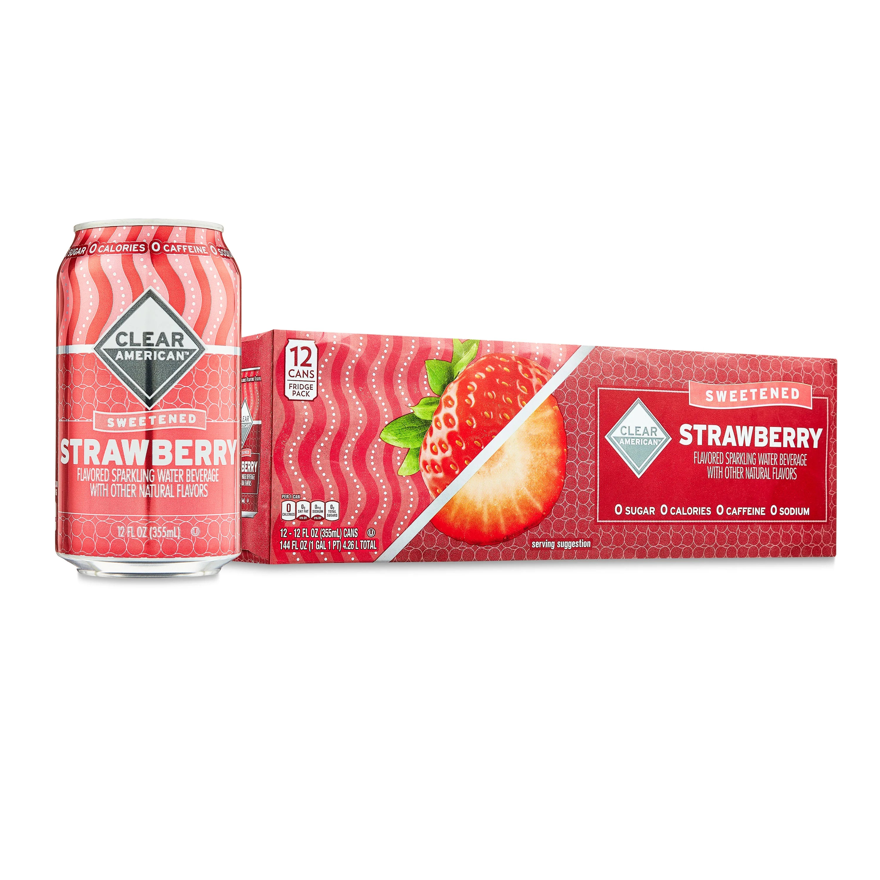 Clear American Strawberry Sparkling Water, 12 fl oz, 12 Count | Walmart (US)