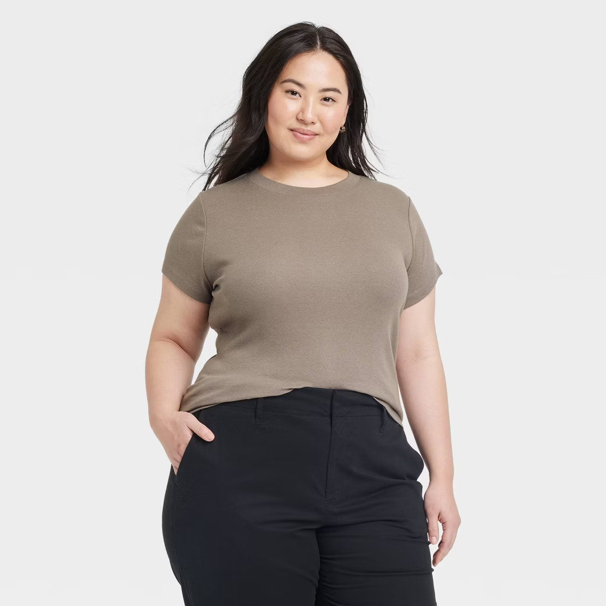 Women's Short Sleeve Ribbed T-Shirt - A New Day™ | Target