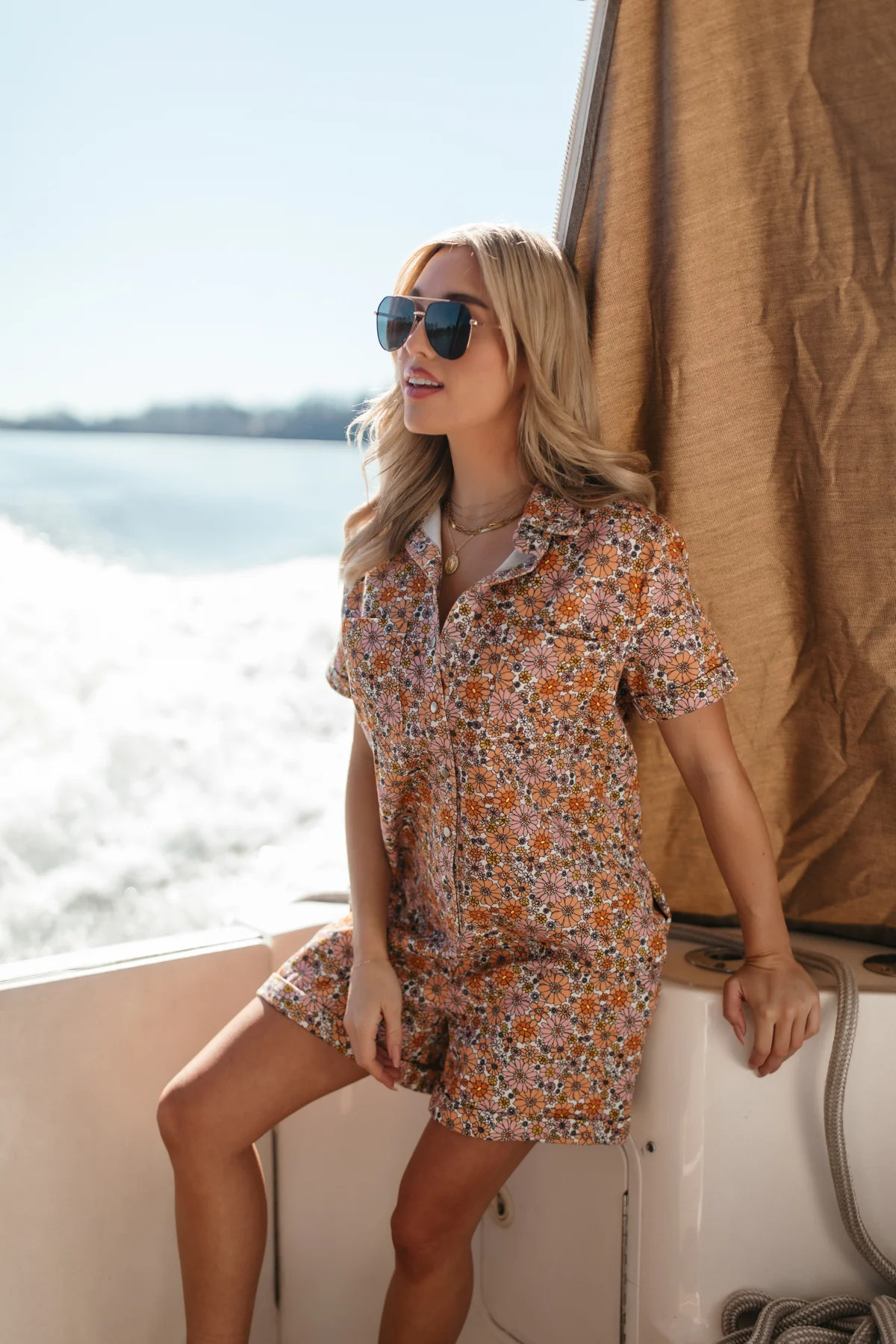 Floral Denim Romper | The Post