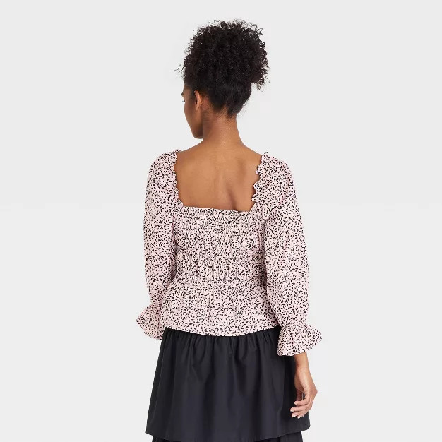 Women's Balloon 3/4 Sleeve Smocked Peplum Top - Who What Wear™ | Target