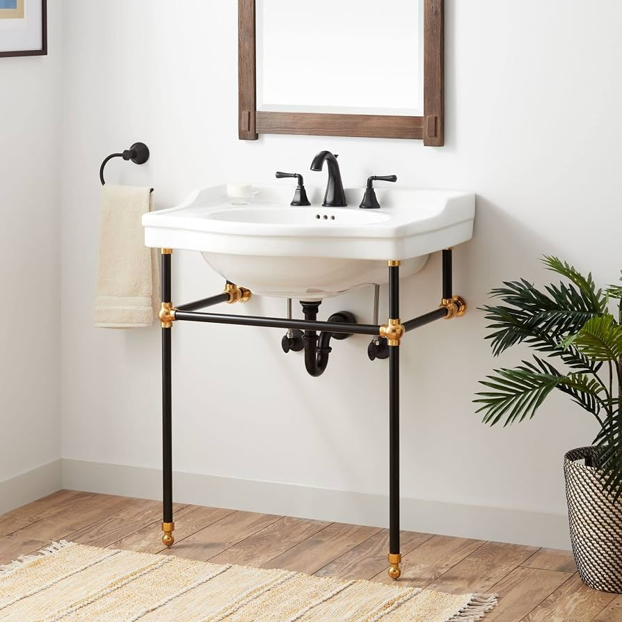 Signature Hardware 480517 Cierra 30" Vitreous China Console Bathroom Sink with 3 Faucet Holes at 8" Centers | Amazon (US)