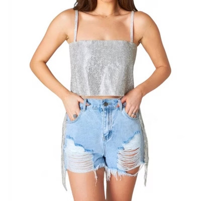 Women's Girly Girl Rhinestone Crop Top - BUDDYLOVE S | Target
