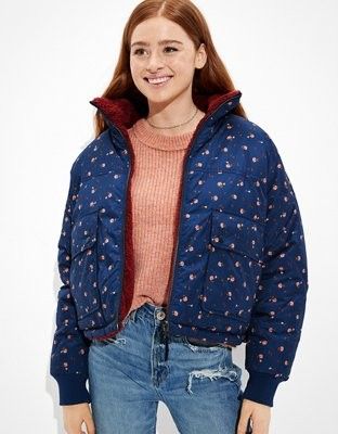 American Eagle Reversible Puffer Jacket | American Eagle Outfitters (US & CA)