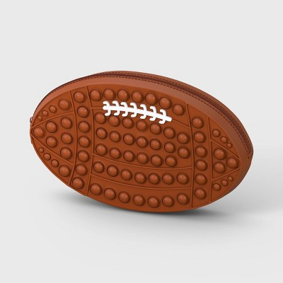 Single Zip Football Silicone Bubble Pop Penicl Pouch Brown - up&up™ | Target