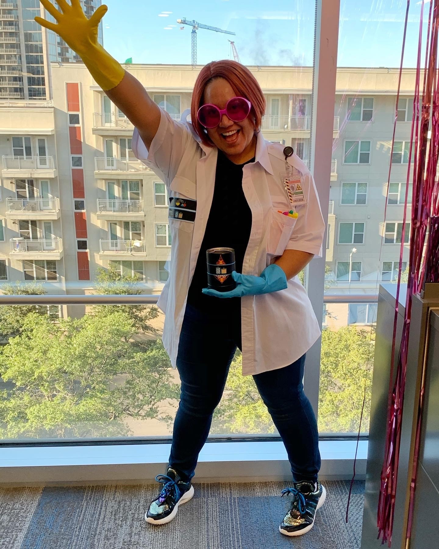 Halloween inspo: Mad Scientist! 

Lab coat from thrift 
Gloves from dollar store 
Party City wig
Glasses from a garage sale
ID & labels from free printable online 

#LTKHalloween #LTKFindsUnder50