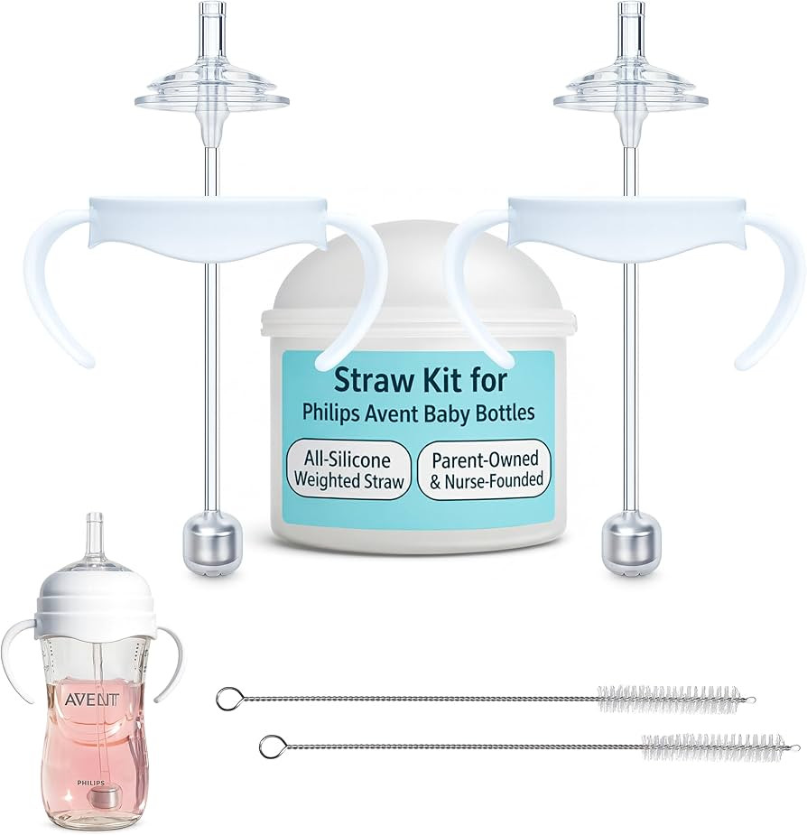 Straw Cup Conversion Kit for Philips Avent Natural Baby Bottles 2-Count, Food Grade Silicone Stra... | Amazon (US)