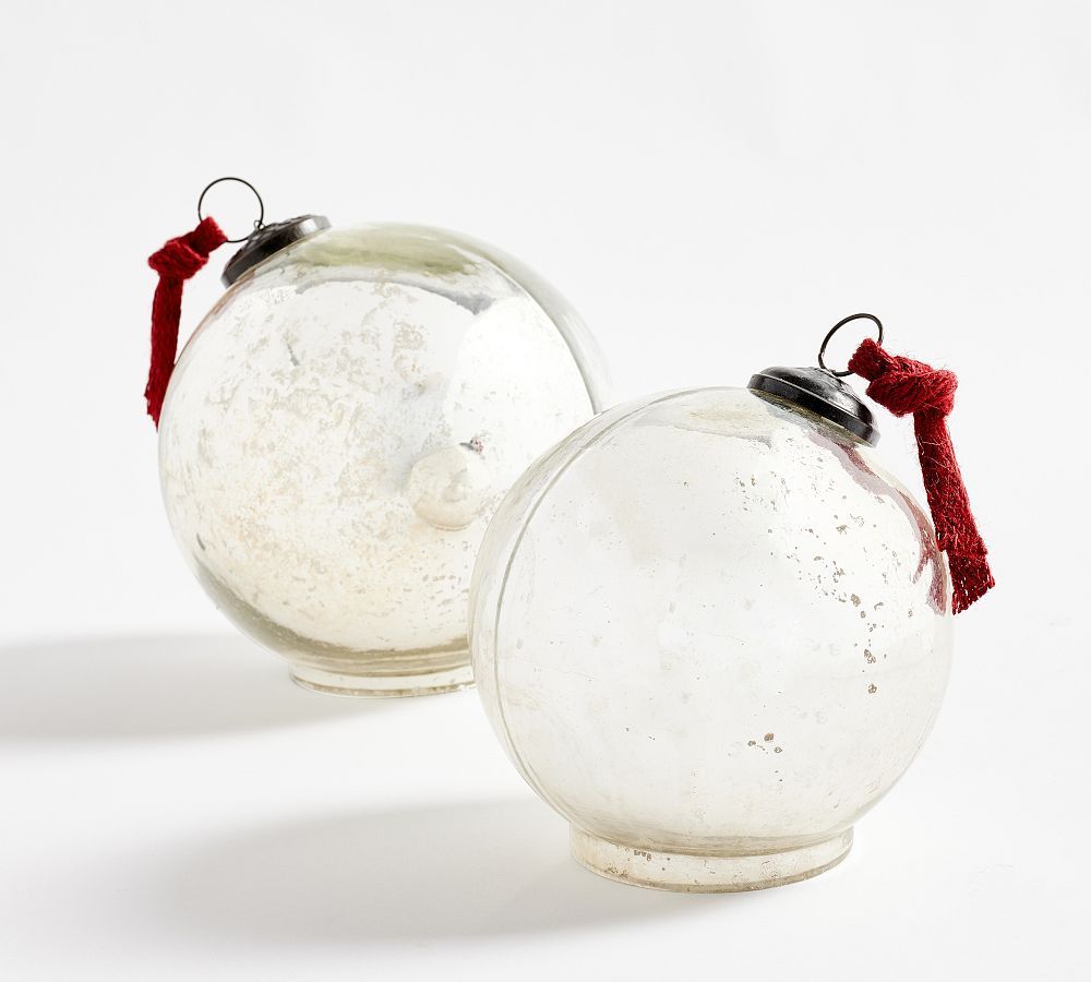 Mercury Glass Tabletop Ornaments - Set of 2 | Pottery Barn (US)
