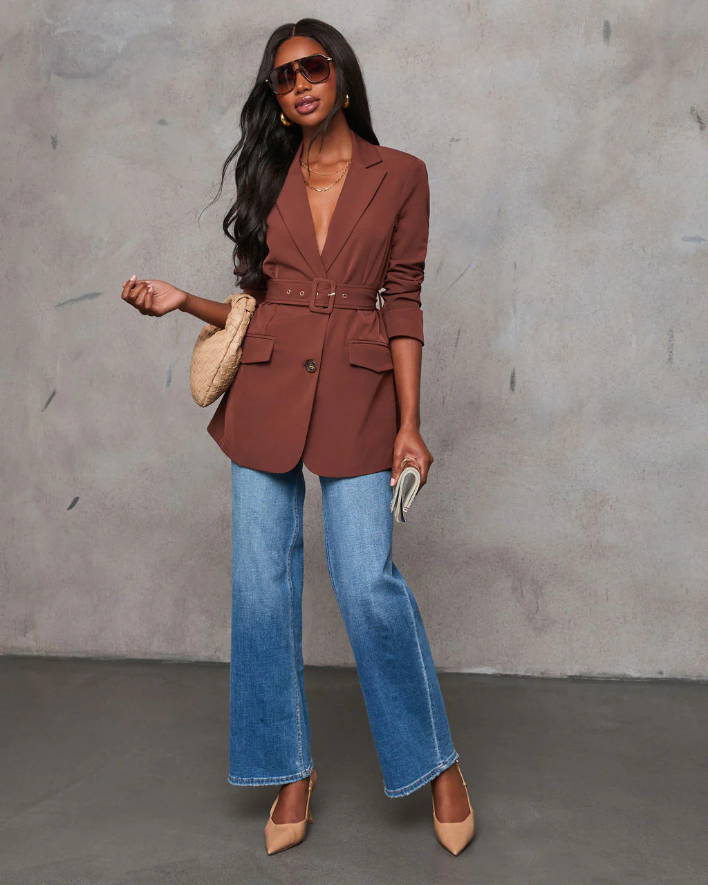 Jovenna Belted Pocketed Blazer | VICI