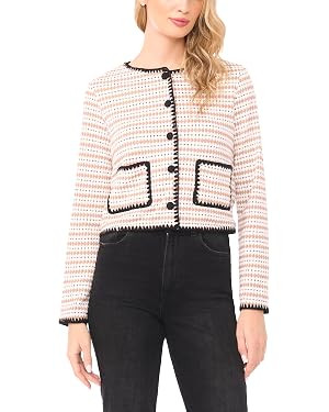 CeCe Crochet Detailed Knit Cardigan | Amazon (US)