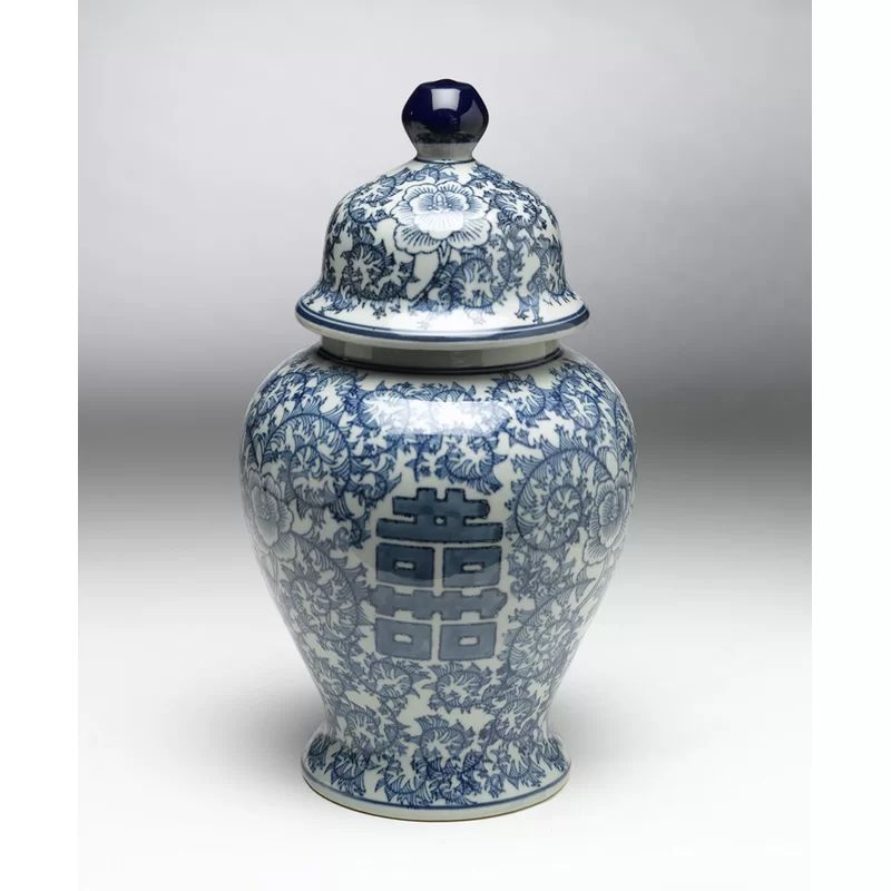 Blue 14.5'' Porcelain Ginger Jar | Wayfair Professional