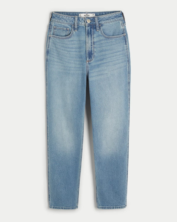 Curvy Ultra High-Rise Medium Wash Mom Jeans | Hollister (US)