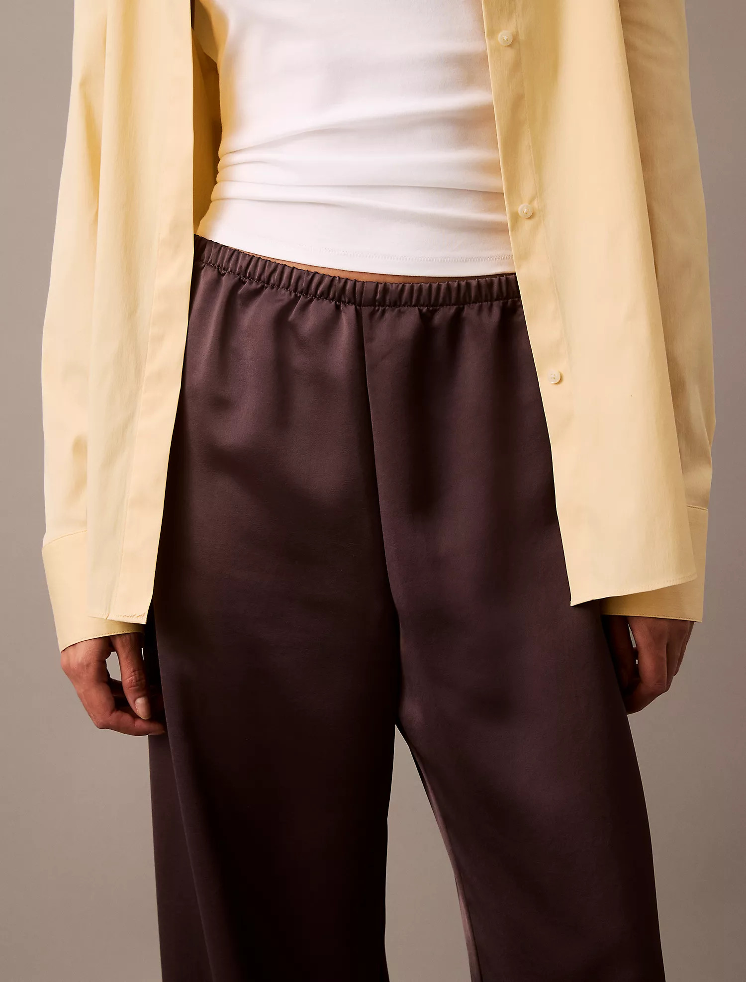Satin Wide Leg Pants | Calvin Klein | Calvin Klein (US)
