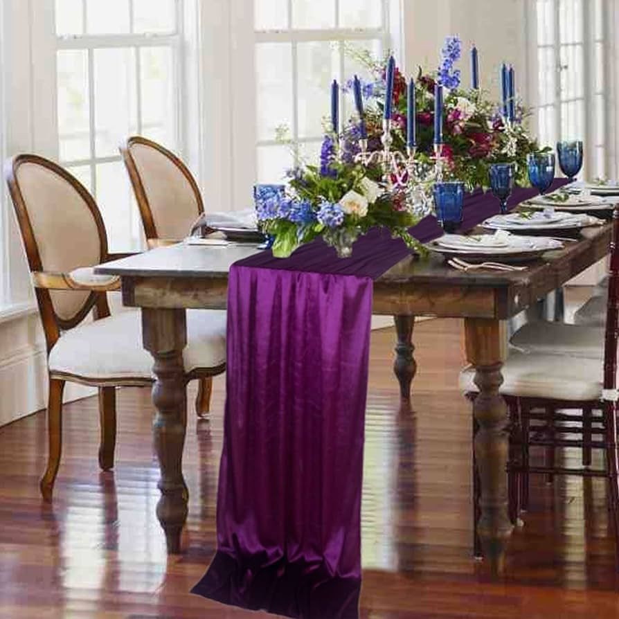 MODFUNS Purple Table Runner 10FT Velvet Table Runner 29x120 Inches Rectange Table Linens Wedding ... | Amazon (US)