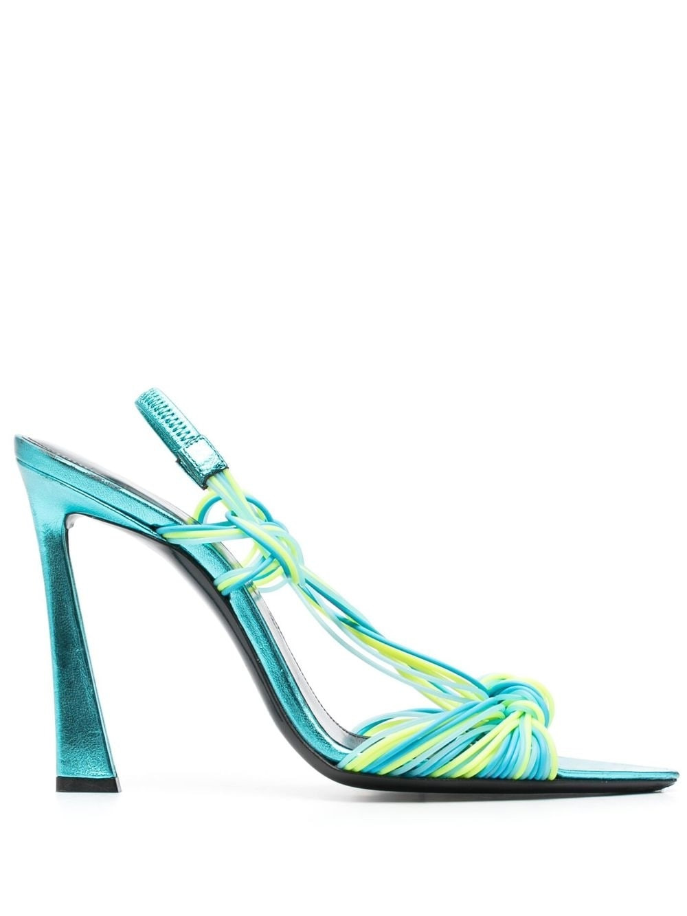 Saint Laurent 120mm Gippy knot-detail sandals - Blue | Farfetch Global