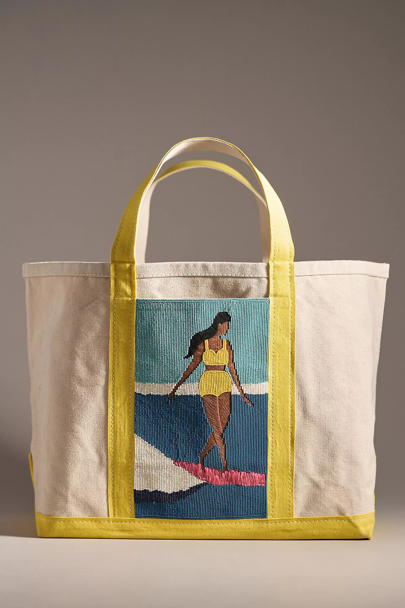 Beaded Large Canvas Tote Bag | Anthropologie (US)