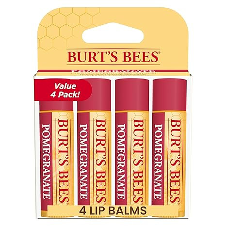 Burt's Bees Lip Balm - Pomegranate, Lip Moisturizer With Responsibly Sourced Beeswax, Tint-Free, ... | Amazon (US)