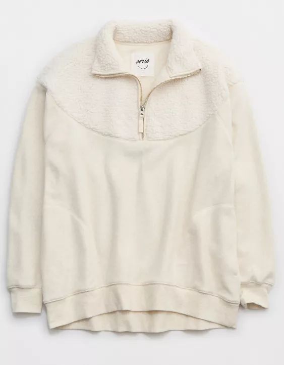Aerie Hometown Holiday Quarter Zip Sweatshirt | American Eagle Outfitters (US & CA)