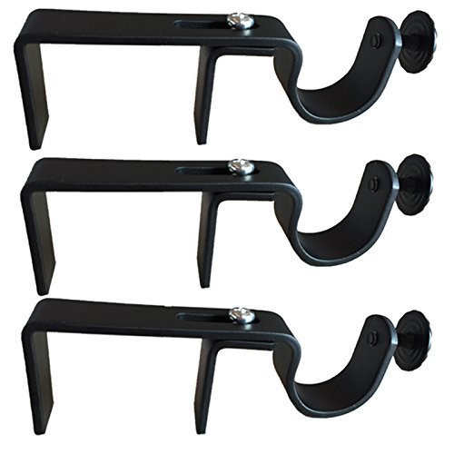 NoNo Bracket - Outside Mounted Blinds No Drill Curtain Rod Attachment Set of 3 (Black) No Drill C... | Amazon (US)