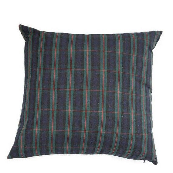 Holiday Green Navy Plaid Decorative Throw Pillow Cover Christmas Pillow , Red Green Plaid, Tartan Pi | Etsy (US)