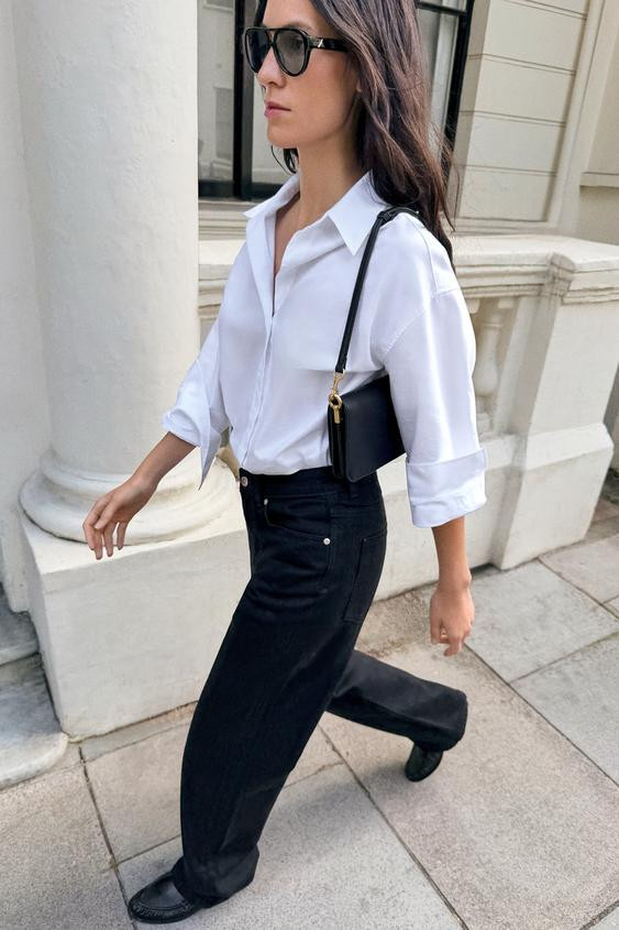 Zara - Basic Poplin Shirt - White - Xs - Woman | Zara UK