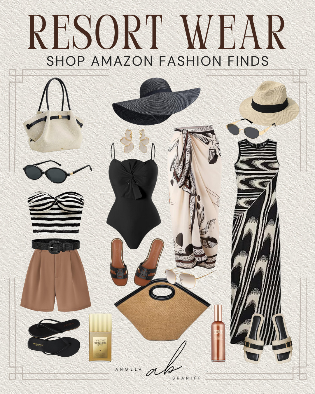Classic black and white is always in style - these pieces are perfect for your next getaway 🌴
#amazonfinds #amazonfashion #vacationstyle #resortstyle #oldmoney  

 #LTKSeasonal #LTKOver40