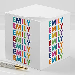 Vibrant Name Personalized Paper Note Cube | Personalization Mall