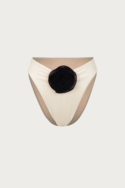Rose High Rise Bottom (Faux Suede Cream/Black) | SAME