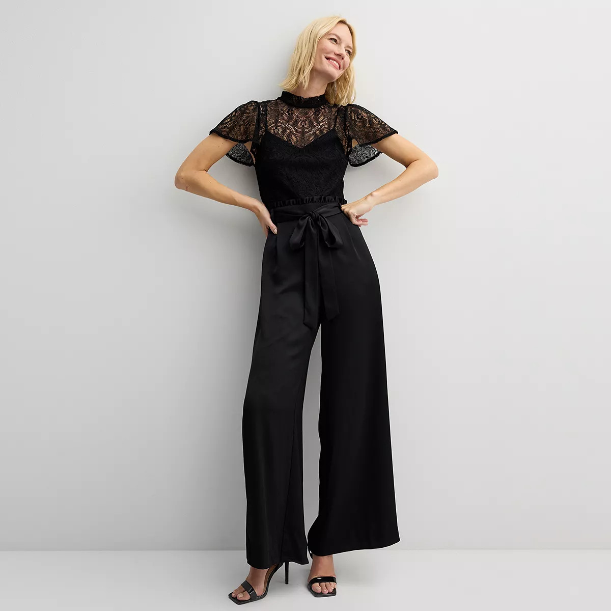 Women's Nine West Lace Bodice Sleeveless Jumpsuit | Kohl's