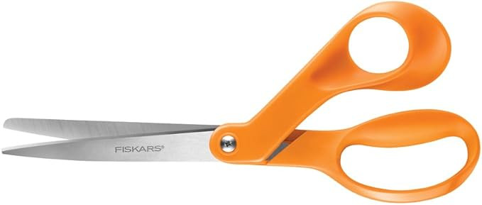 Fiskars The Original Handled Scissors, 8 Inch, Crafting, Paper Cutting, Multi Surface Use, Orange | Amazon (US)
