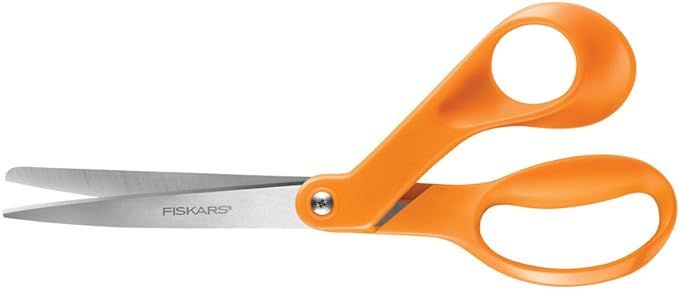 Fiskars The Original Handled Scissors, 8 Inch, Crafting, Paper Cutting, Multi Surface Use, Orange | Amazon (US)